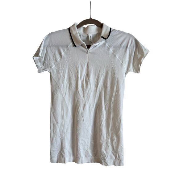Athleta Tops - NWT Athleta Momentum Polo Tee White Seamless Top Small Golf Tennis Shirt